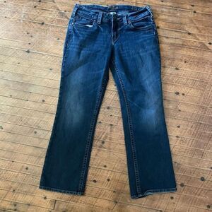 Silver Western cowboycore dark wash size 30 capri jeans